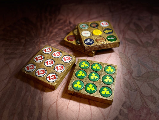 SET OF 4 - Handcrafted Bottle Cap Coasters